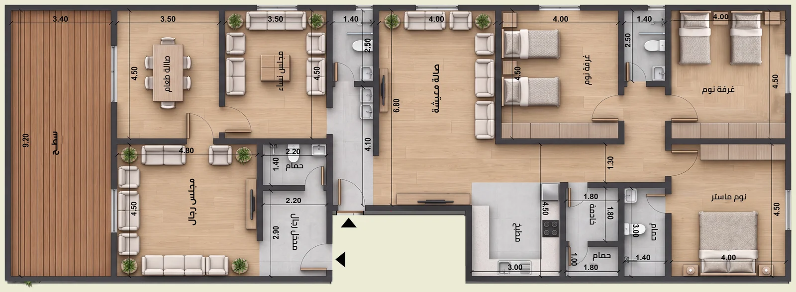 صورة وحدة ملحق (SH2-D501) — ملحق — 207 م²