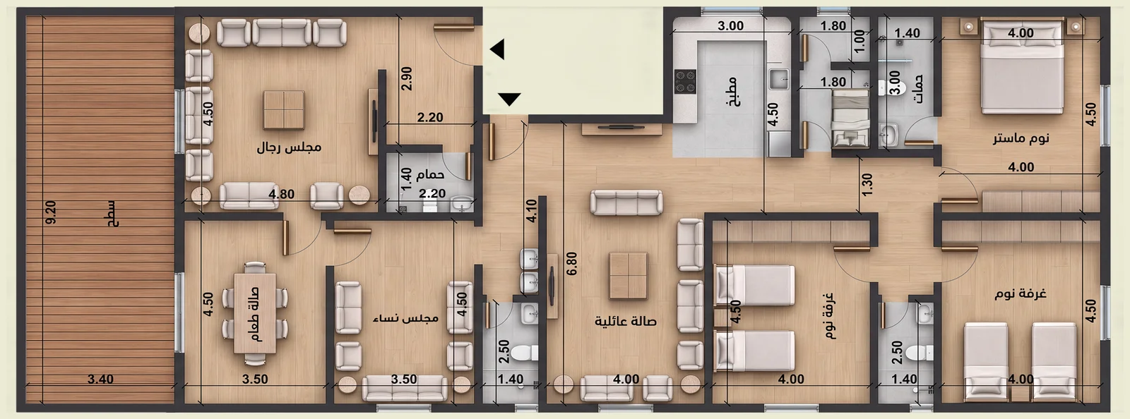 صورة وحدة ملحق (SH2-D502) — ملحق — 207 م²