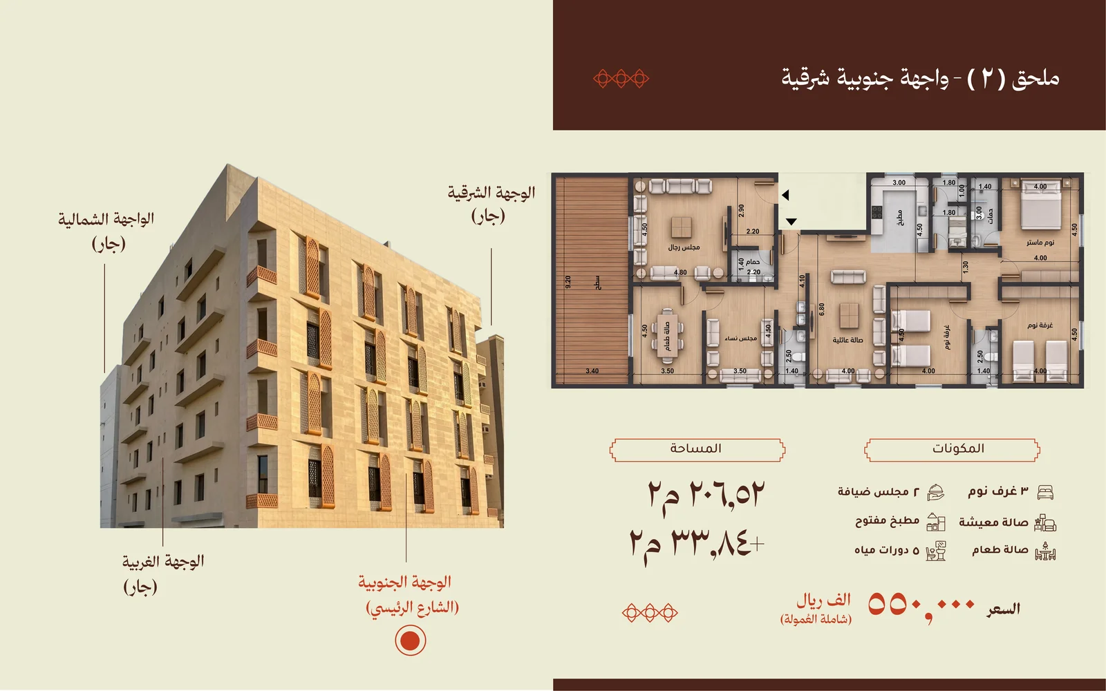 مخطط نموذج ملحق — 207 م²