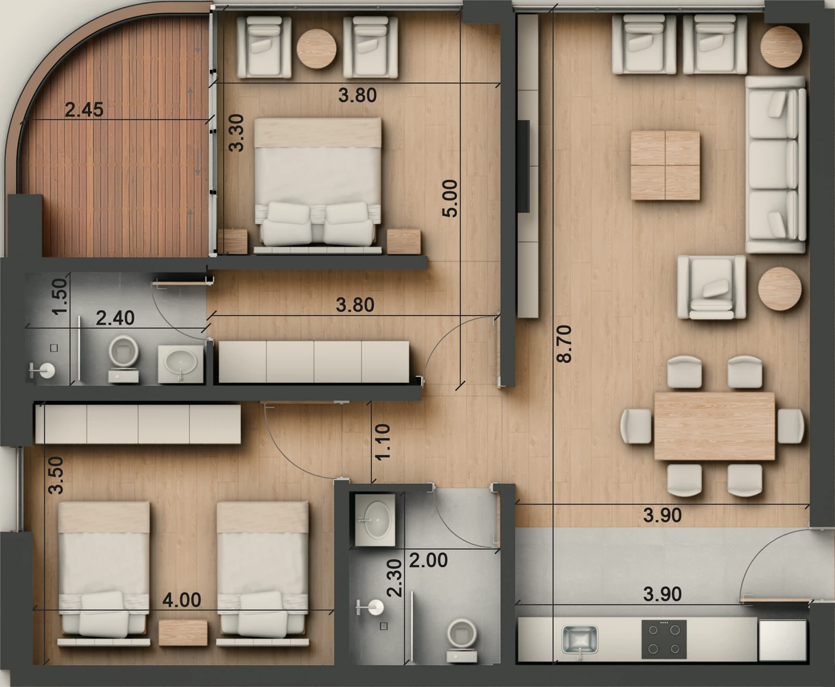 صورة وحدة A1 — Family Suite — جناح عائلي