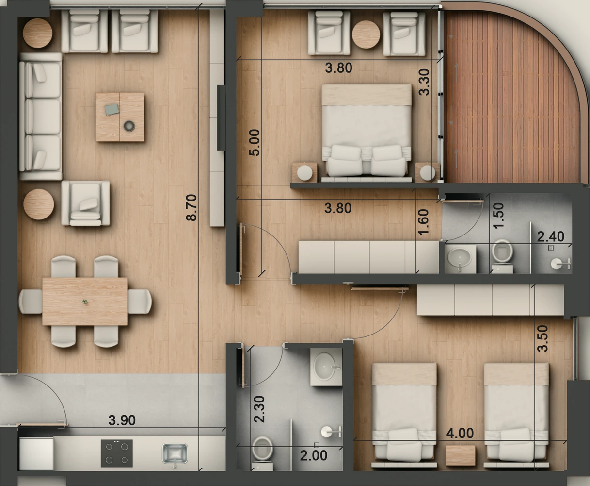 صورة وحدة A2 — Family Suite — جناح عائلي