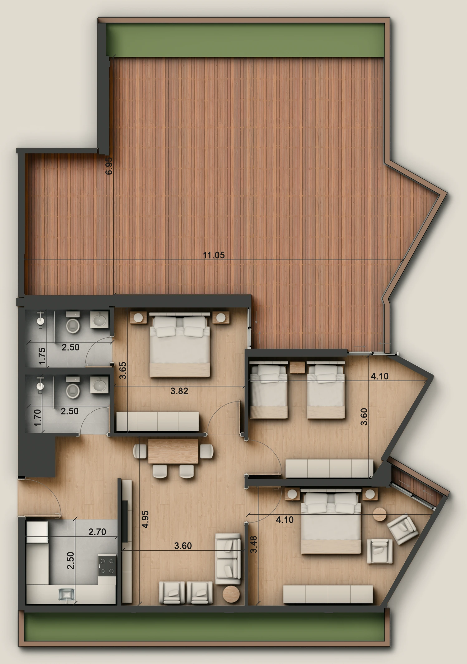 صورة وحدة A2-4 — Penthouse Suite — جناح بنتهاوس