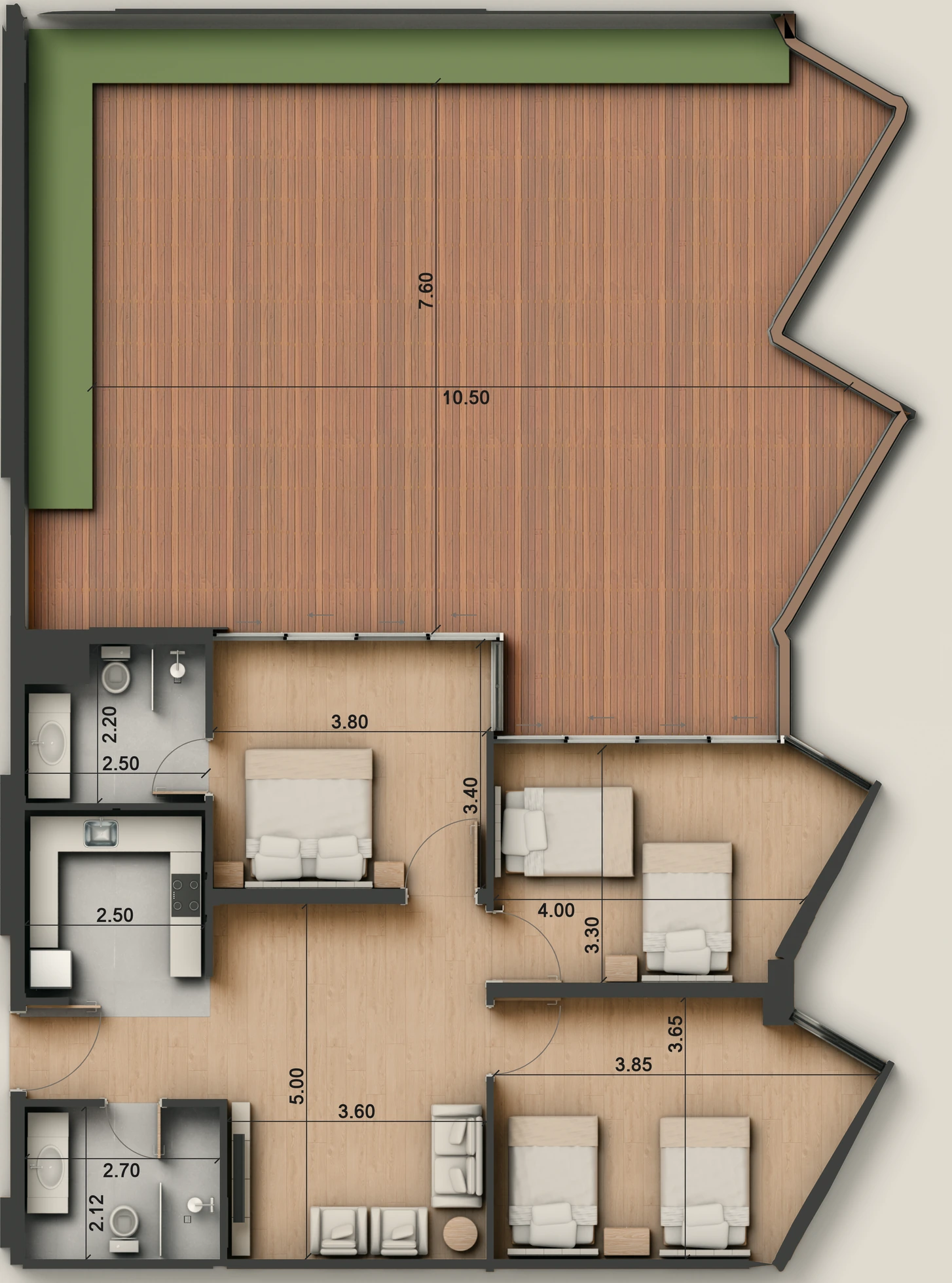 صورة وحدة A3-4 — Penthouse Suite — جناح بنتهاوس
