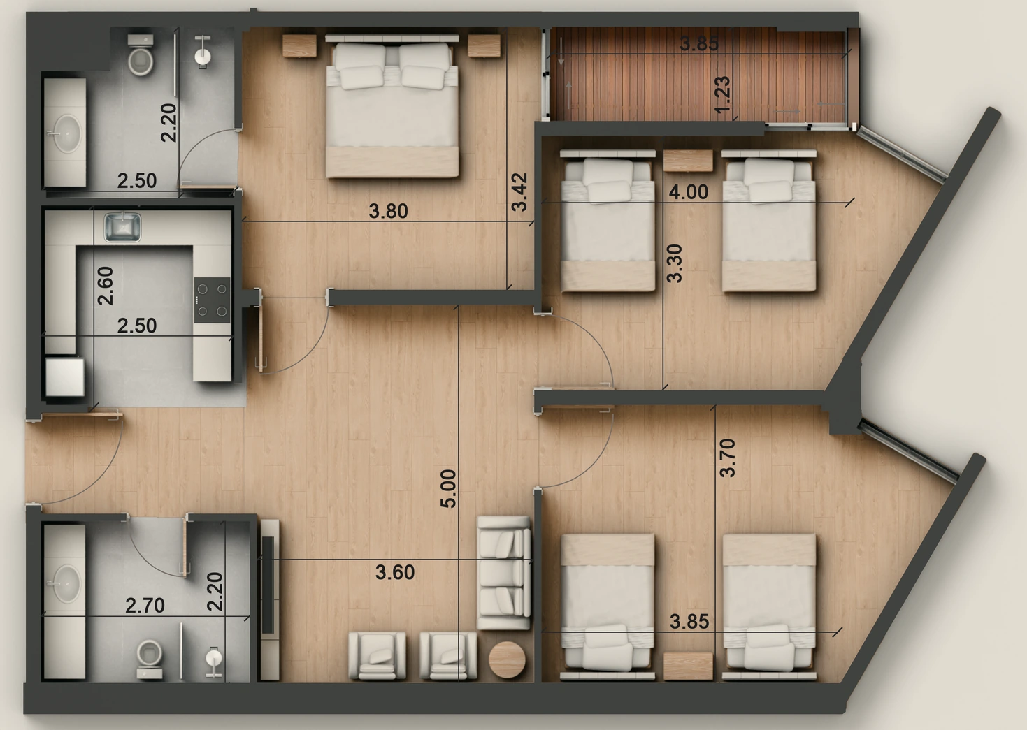 صورة وحدة A7 — Family Suite — جناح عائلي
