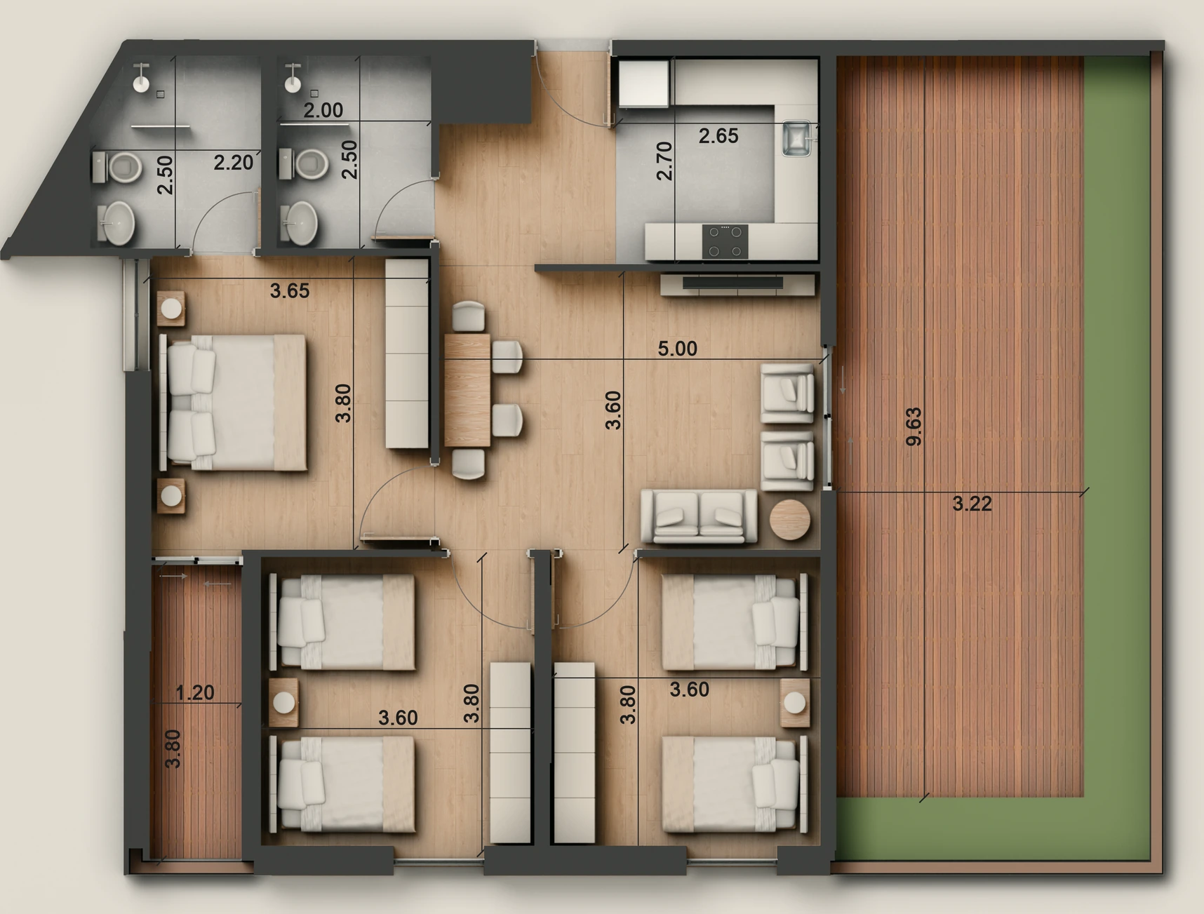 صورة وحدة B1-4 — Penthouse Suite — جناح بنتهاوس