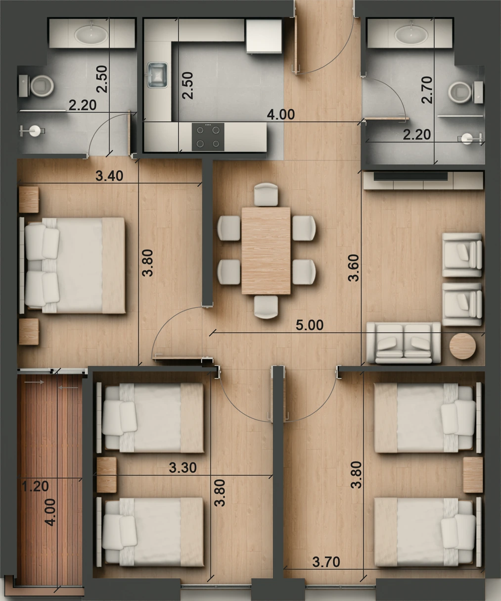 صورة وحدة B4 — Family Suite — جناح عائلي