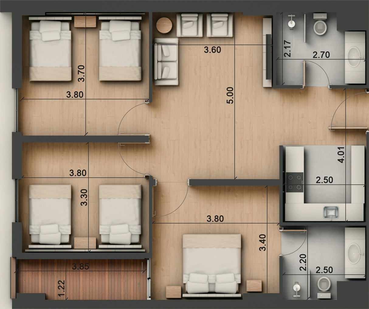 صورة وحدة C1 — Family Suite — جناح عائلي