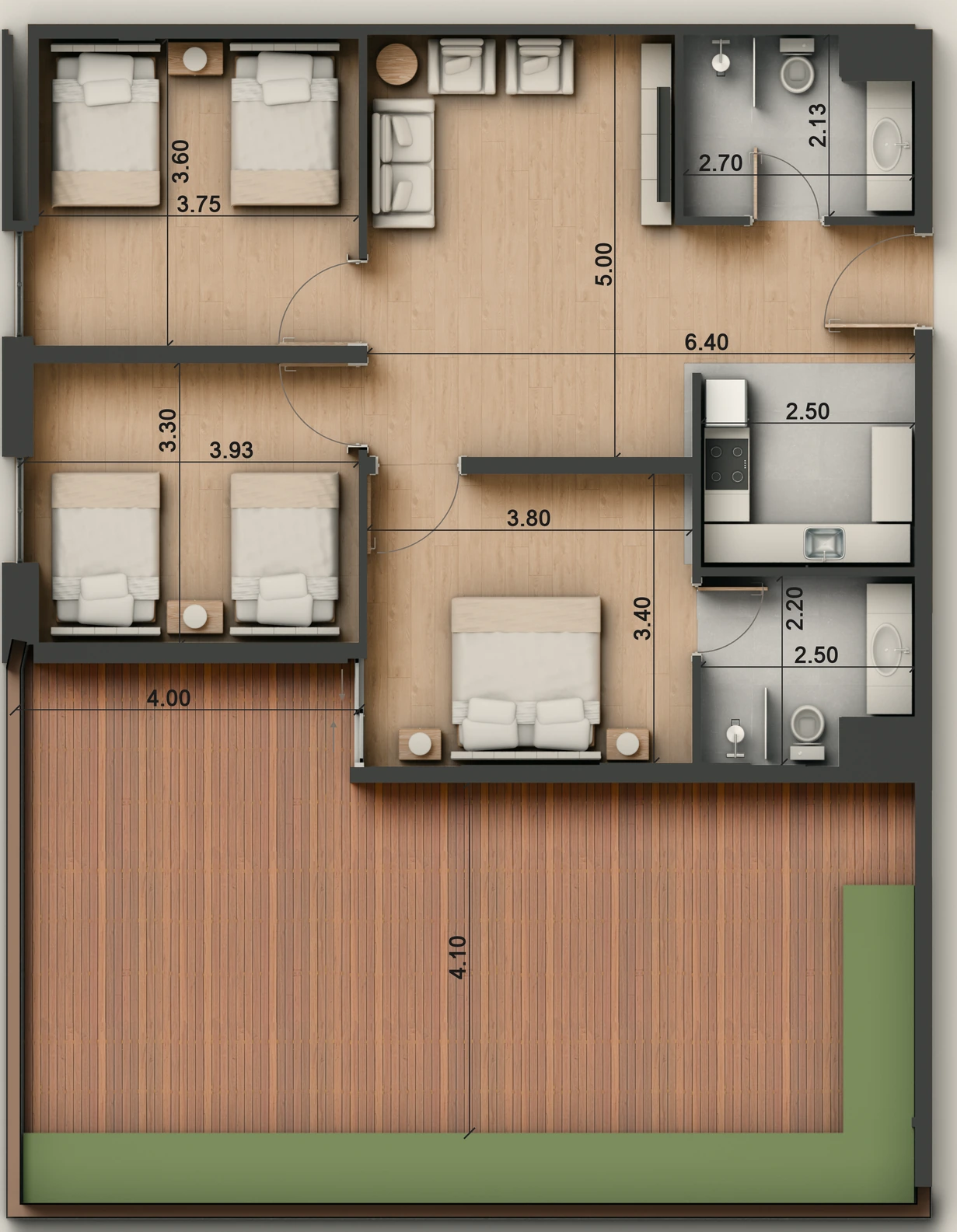 صورة وحدة C1-4 — Penthouse Suite — جناح بنتهاوس