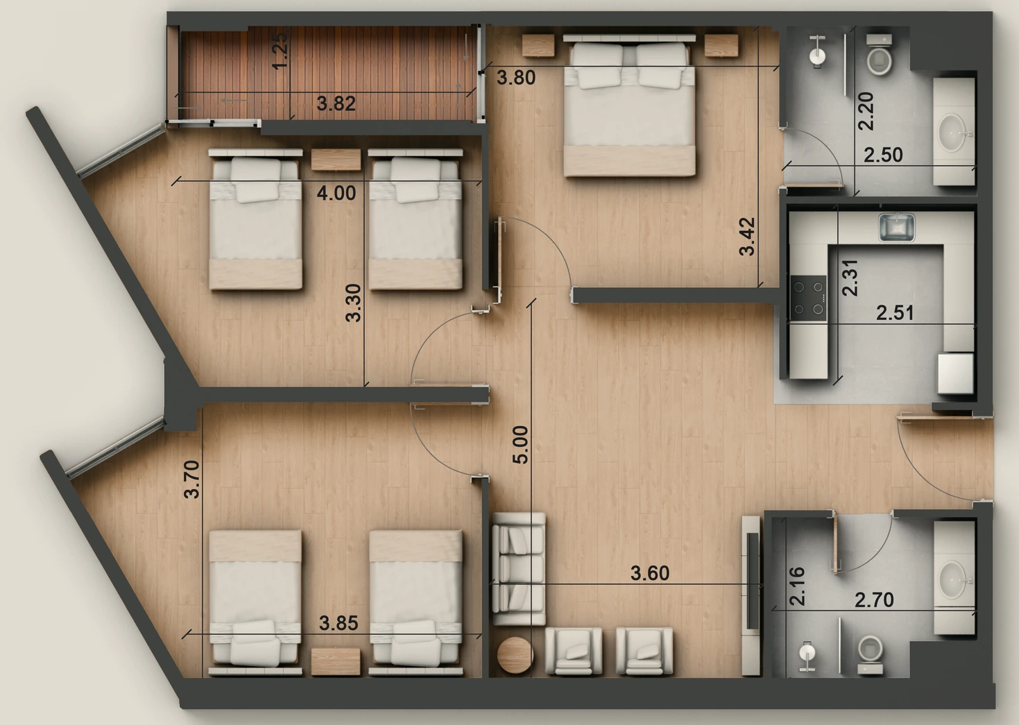 صورة وحدة E7 — Family Suite — جناح عائلي
