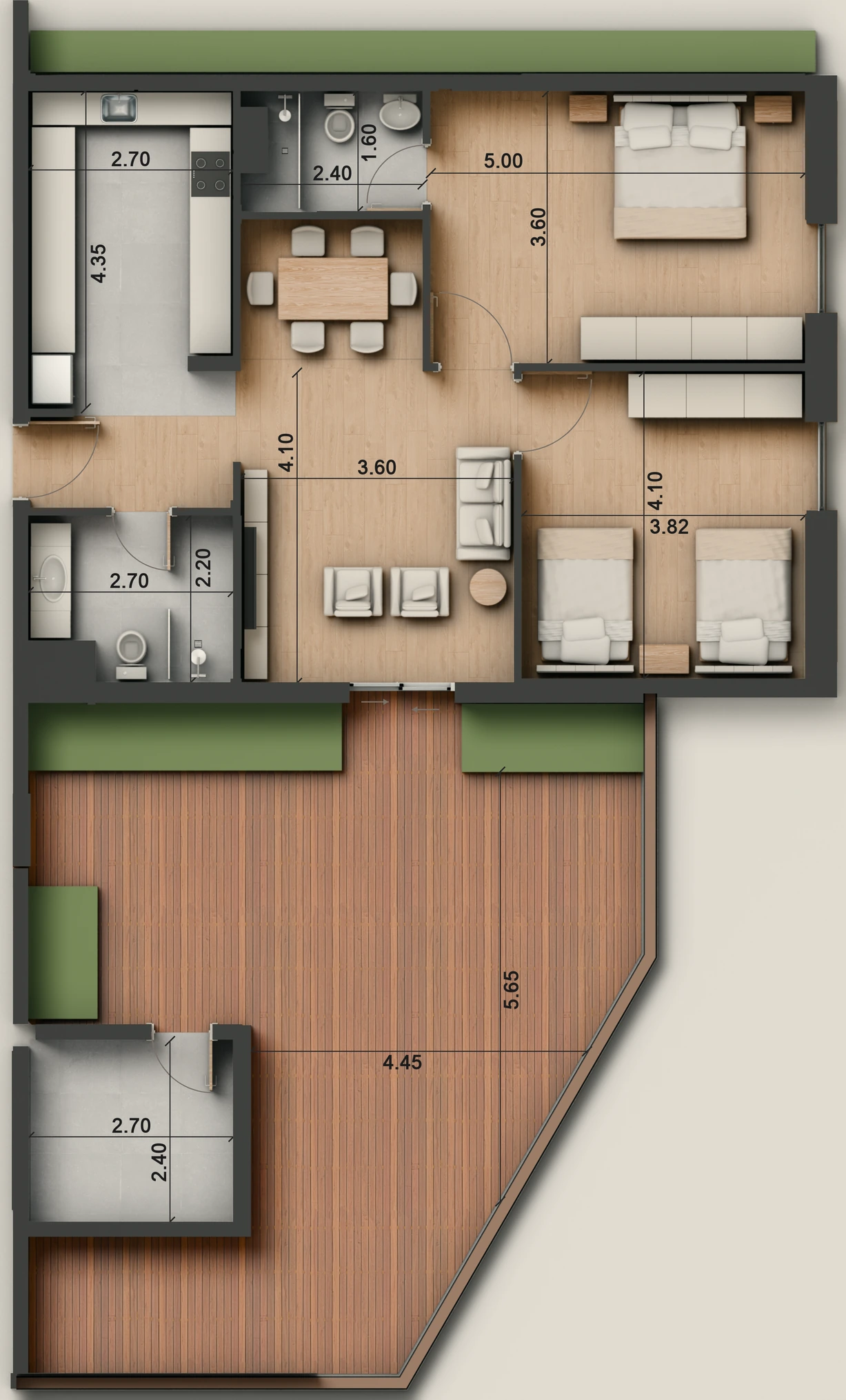 صورة وحدة F2-4 — Penthouse Suite — جناح بنتهاوس