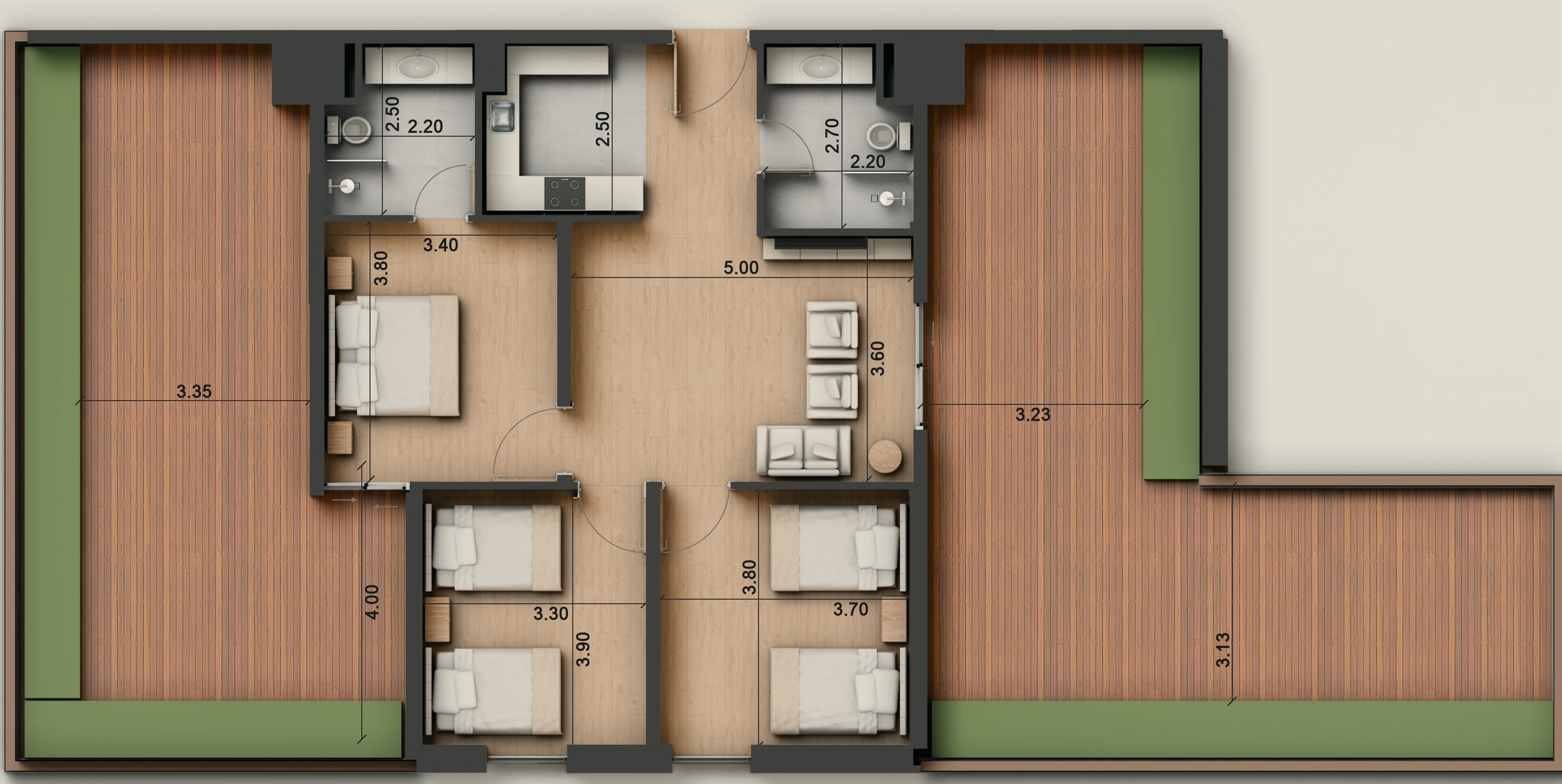 صورة وحدة G2-4 — Penthouse Suite — جناح بنتهاوس