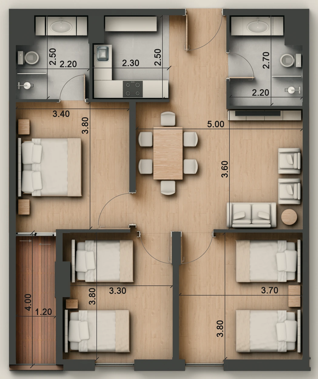 صورة وحدة G4 — Family Suite — جناح عائلي
