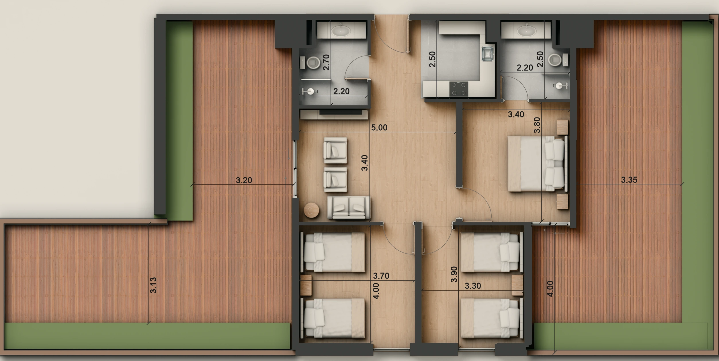 صورة وحدة H2-4 — Penthouse Suite — جناح بنتهاوس