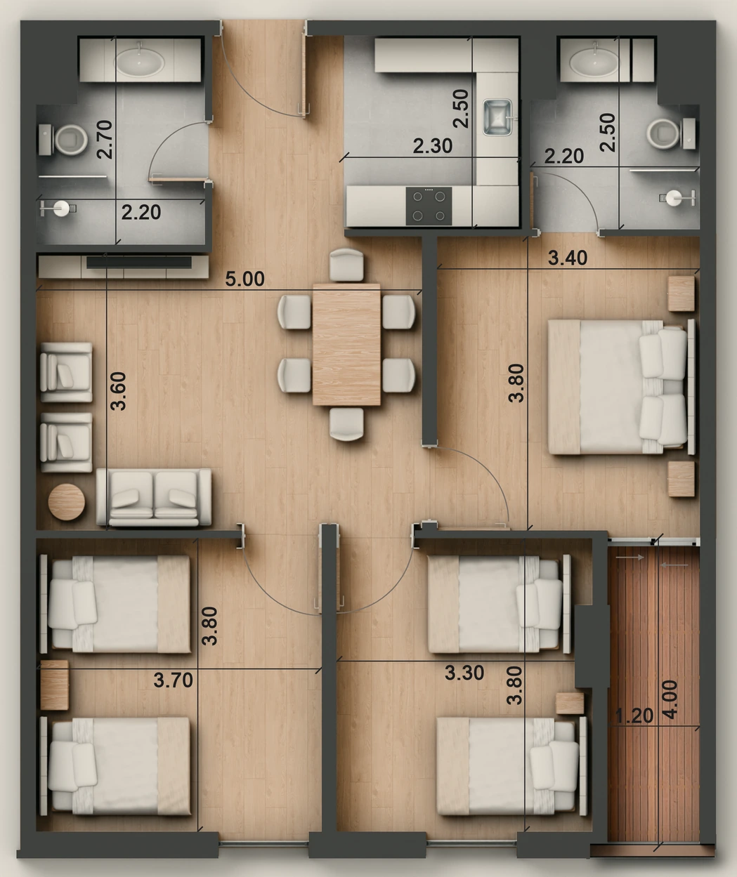 صورة وحدة H4 — Family Suite — جناح عائلي